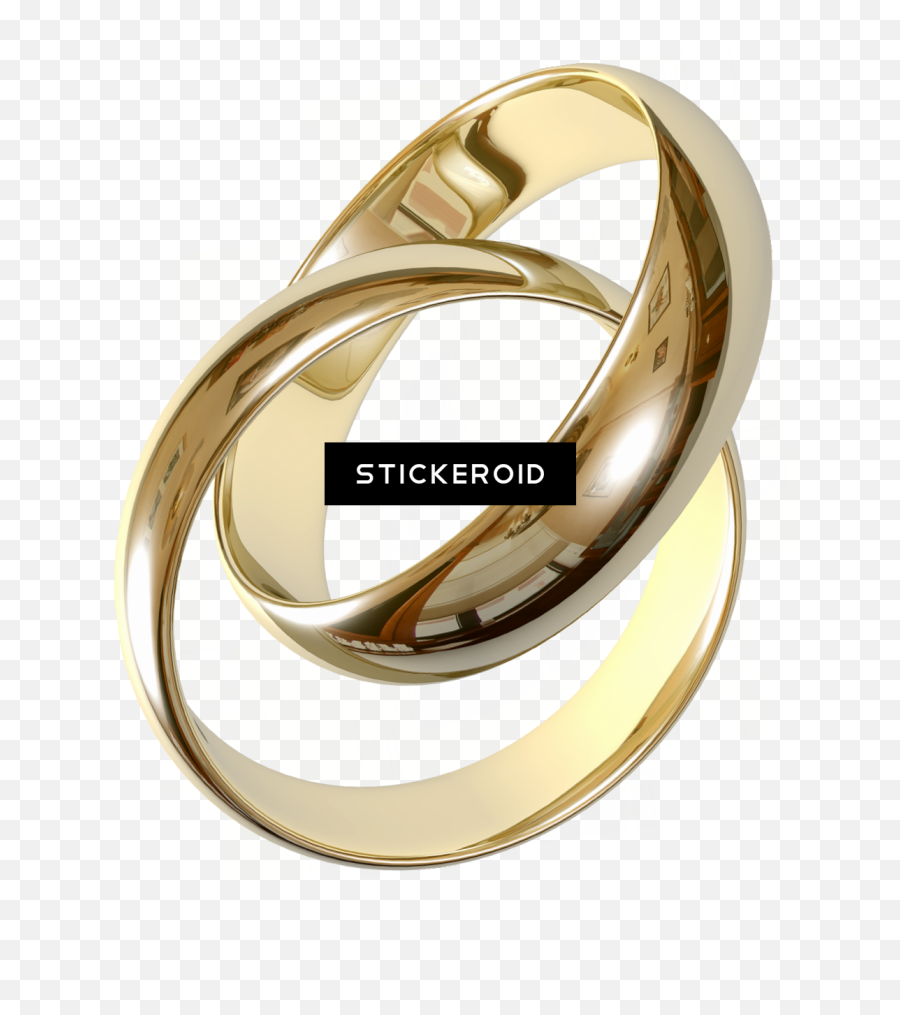 Gold Ring Jewelry - Wedding Rings Intertwined Transparent Background Png,Rings Png
