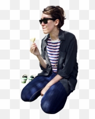 Download Icecream Sitting Png Image For Free - People Eating Ice Cream Png,People Sitting Png
