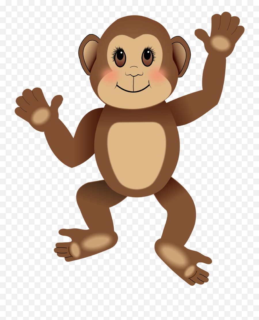 Cute Monkey From Simple Shapes - Monkey Shape Cut Out Png,Cute Monkey Png