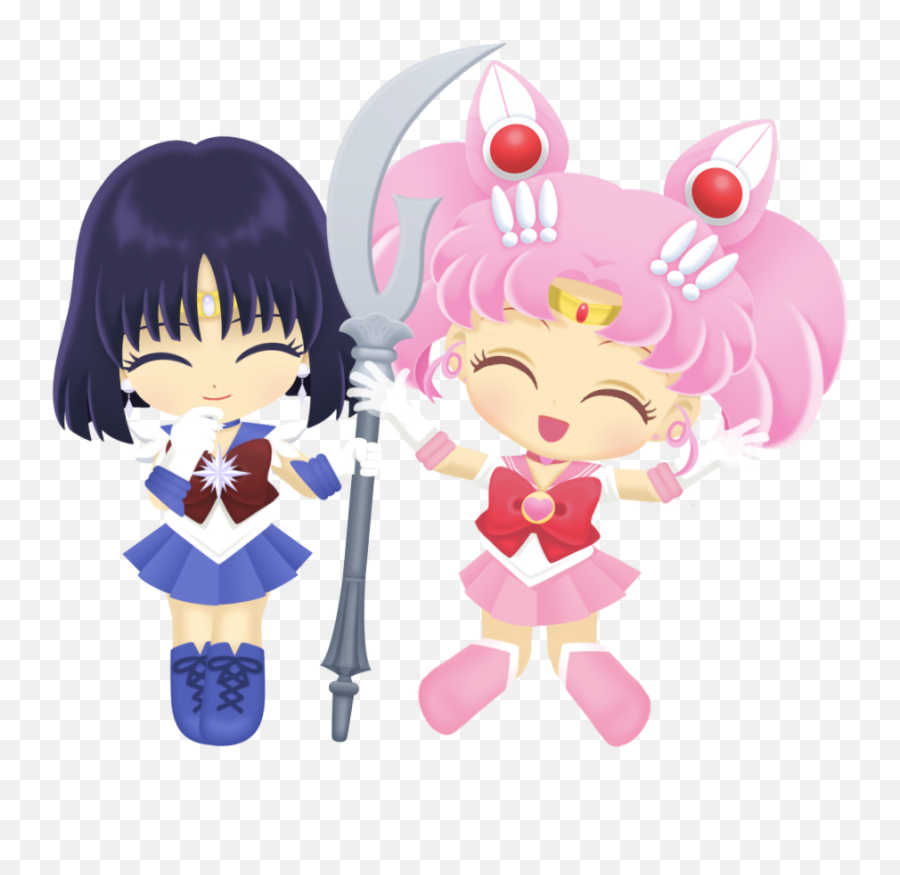 Sailor Moon Drops Chibi - Moon U0026 Saturn Sailorsoapboxcom Png,Chibiusa Sailor Moon Icon