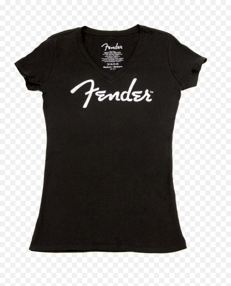 Fender Ladies Distressed Logo T - Shirt Black S Png,Fender Logo Png