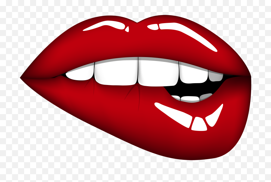 Lip Clipart Red Object - Biting Lips Png,Lips Clipart Png