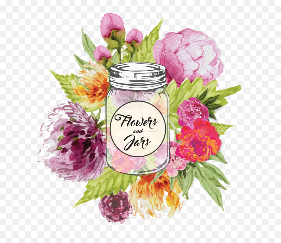 Flowers And Jars Png Mason Jar