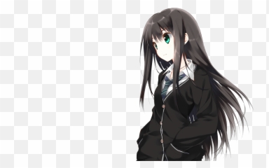 Anime Girl Png - Anime Girl Brown Hair Blue Eyes,Sad Girl Png