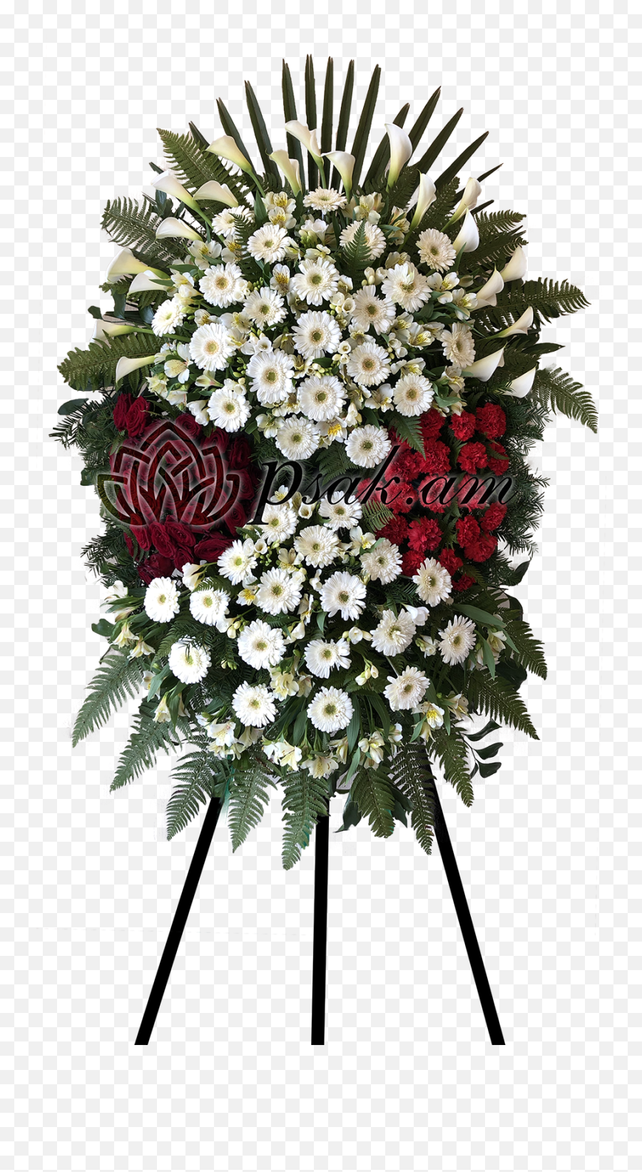 Funeral Wreath With Calla Lilies - Caxkepsak Png,Funeral Flowers Png