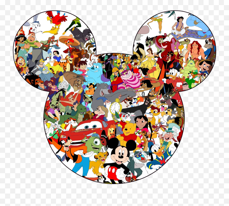 Download 1 Of 4 Mickey Mouse Head Silhouette Disney - Disney Characters Cross Stitch Png,Mickey Head Transparent Background