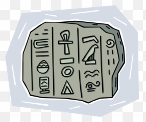 Hieroglyphics Carved In Stone Rock - Vector Image Geroglifico png