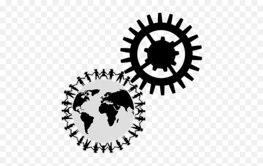 Cropped - Logoworldandgear31png Engineers Abroad Silhouette Of Map Of World,Gears Logo