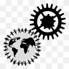 Cropped - Logoworldandgear31png Engineers Abroad Silhouette Of Map Of World,Gears Logo