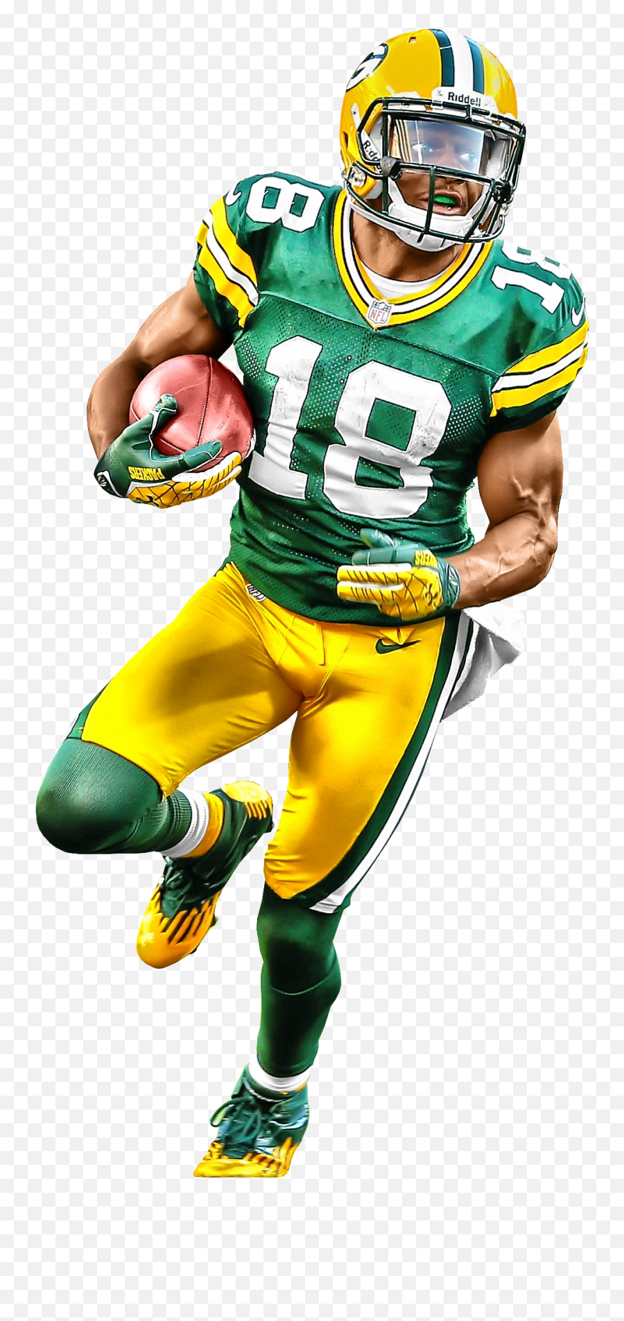Download American Football Player Png - Packer Player With Football,American Football Player Png