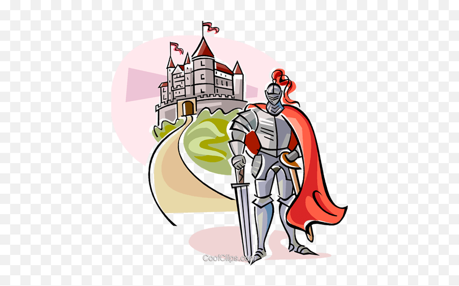 Medieval Knight With Castle Royalty - Knight And Castle Clipart Png,Knight Clipart Png