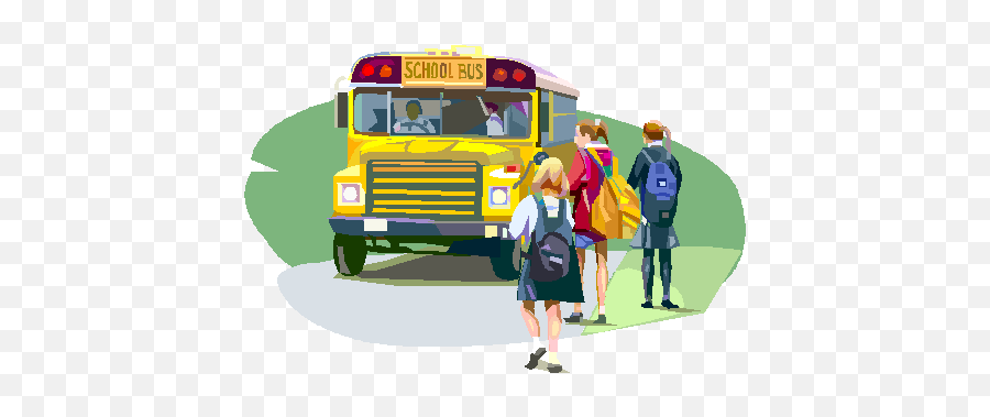 Dogs And School Bus Stops - Animated School Bus With Students Png,School Bus Png