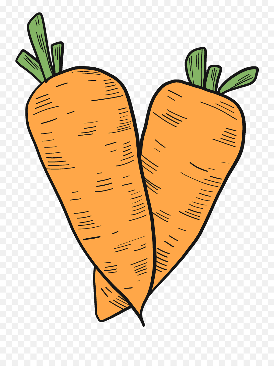 Two Carrots Clipart - 2 Carrots Clipart Png,Carrot Transparent
