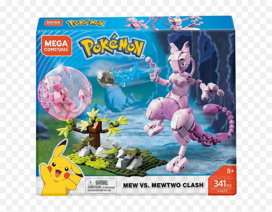 Mega Construx Pokemon Mew Vs Mewtwo Clash - 341pc Mega Construx Pokémon Mew Vs Mewtwo Mattel Png,Mew Transparent