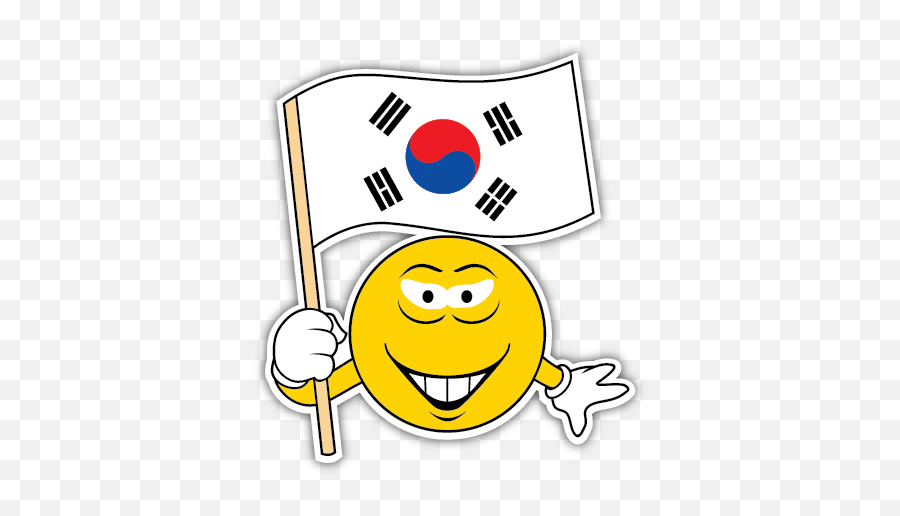 Smiley Face South Korean Vinyl Die - Cut Decal Sticker 4 South Korea Flag Png,Korean Flag Transparent