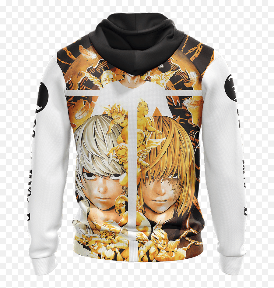 Death Note - Mello Near Light Yagami Unisex Zip Up Hoodie Near Mello Death Note Png,Light Yagami Transparent