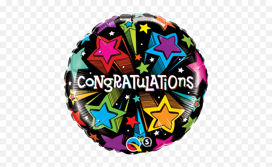 18u2033 Round Foil Congratulations Shooting Stars 41434 U2013 Each Pkgd - Congratulations Ballons Png,Shooting Stars Png