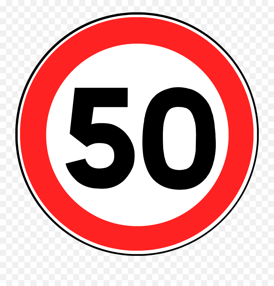 France Speed Limit 50 - 50 Speed Limit Sign Png,50 Png