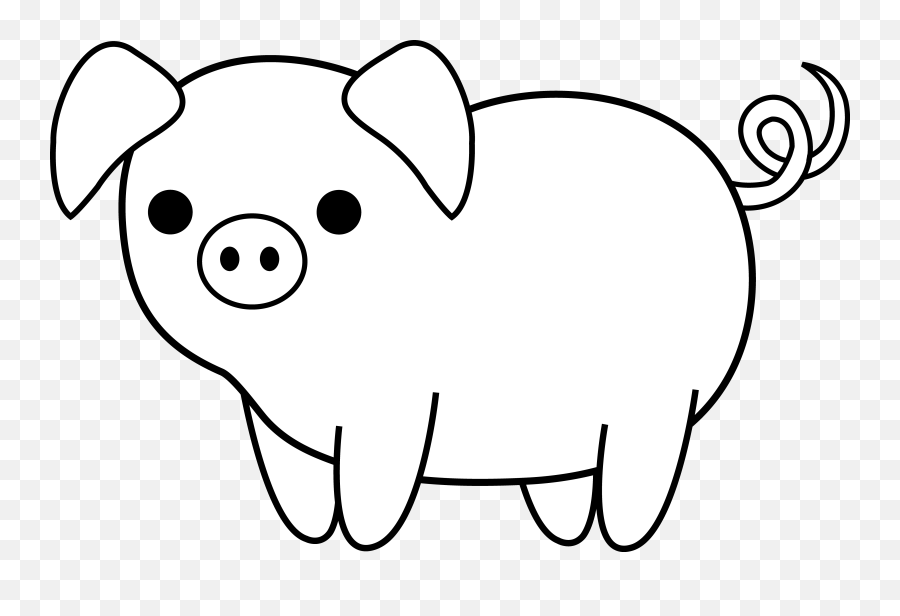 Transparent Chicken And Pig Clip Art - Easy Pig Coloring Pages Png,Pig Transparent