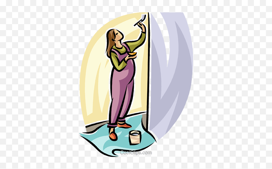Pregnant Woman Painting The Nursery Royalty Free Vector Clip - Cartoon Png,Painting Clipart Png