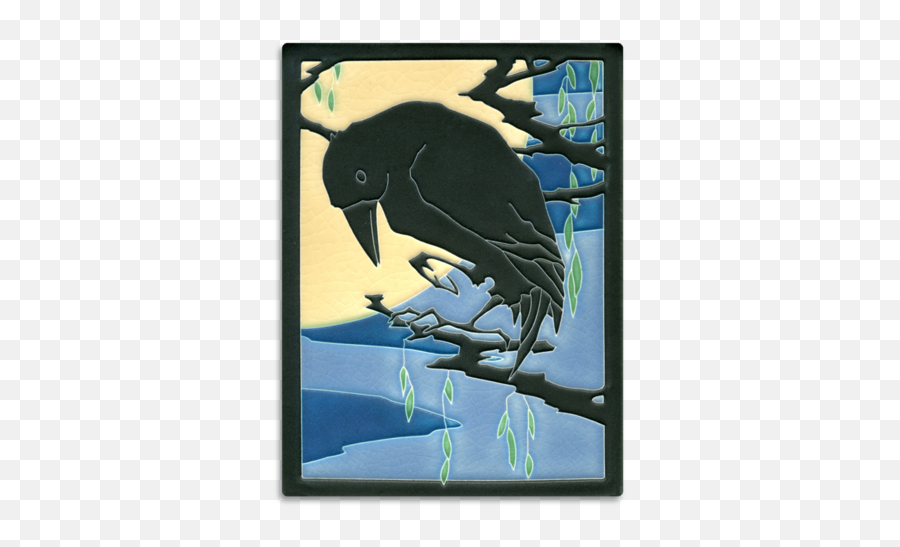 Raven Tile Crow Art Bird - Motawi Tile Works Png,Crow Transparent Background