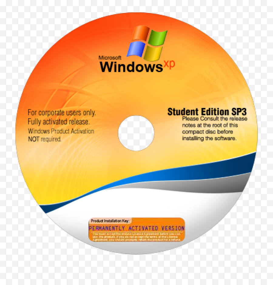 Windows Xp Pro Sp3 Corporate Student Edition April 2017 Download - Windows Xp Sp3 Cd Png,Windows Xp Logo Png