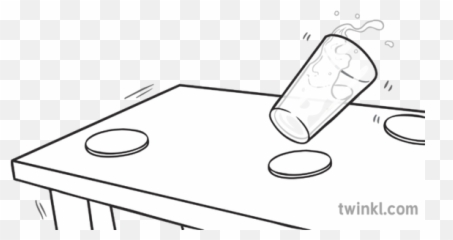 Glass Of Water Falling Black And White - Line Art png
