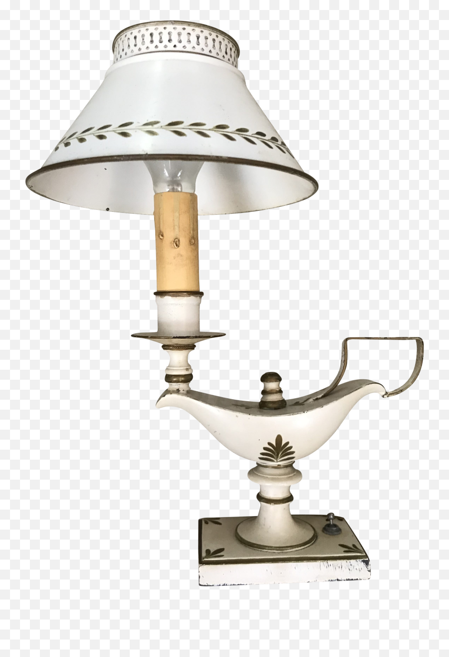 Vintage White Painted Tole Magic Lantern Genie Lamp - Lamp Png,Genie Lamp Png