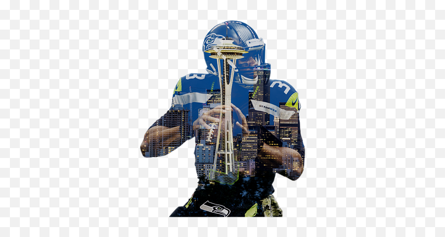 Russell Wilson Kerry Park Double Exposure T - Shirt Action Figure Png,Russell Wilson Png