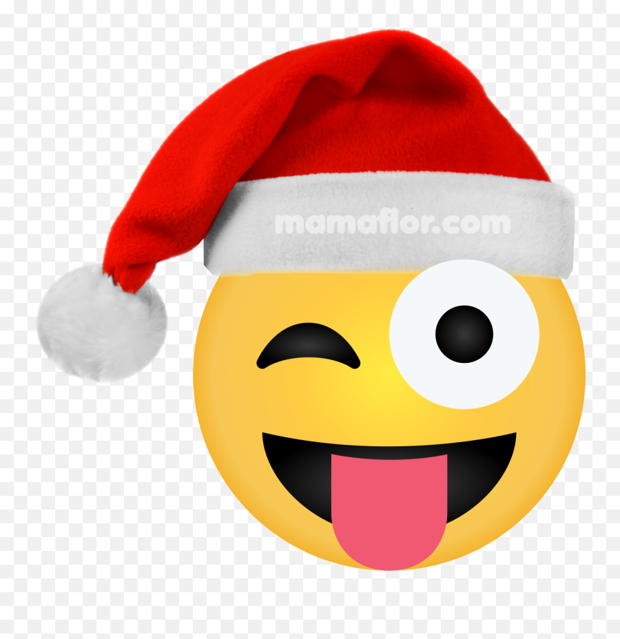 Download Emoji Eye Wink Sticker Tongue - Sticker De Emojis Navidad Png,Wink Emoji Png