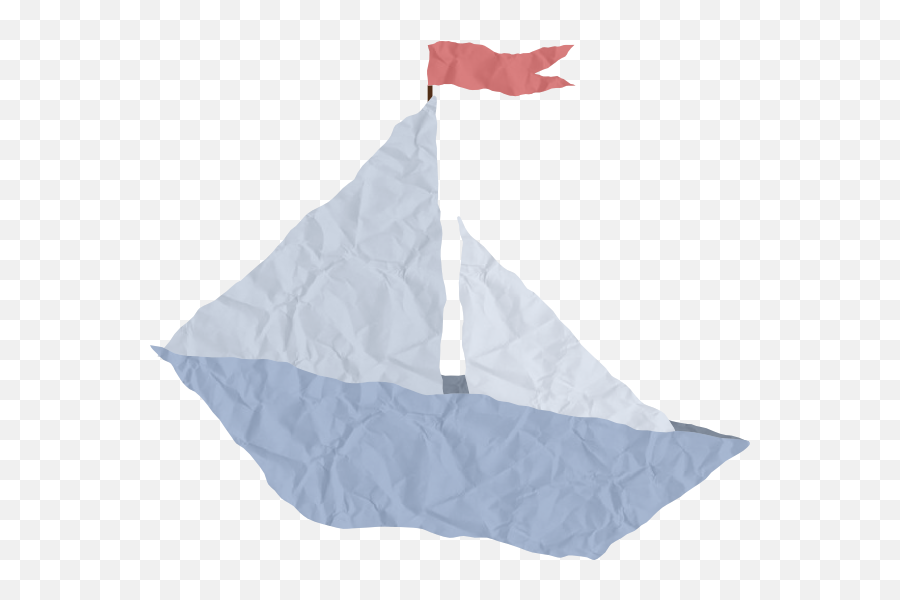 Crumpled Paper Boat Clip Art - Crumpled Paper Boat Png,Wrinkled Paper Png