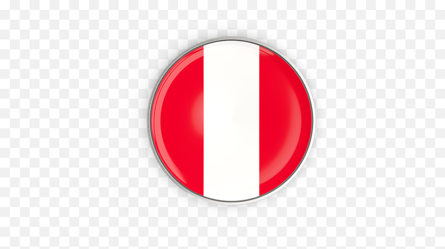 Round Button With Metal Frame - Peru Flag Icon Png,Peru Flag Png