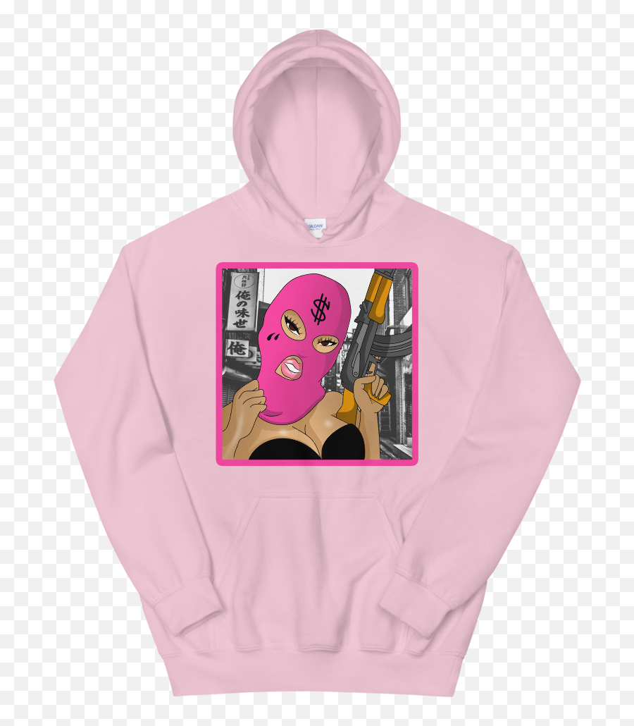 Ski Mask Babe Hoodie Pink Png Transparent