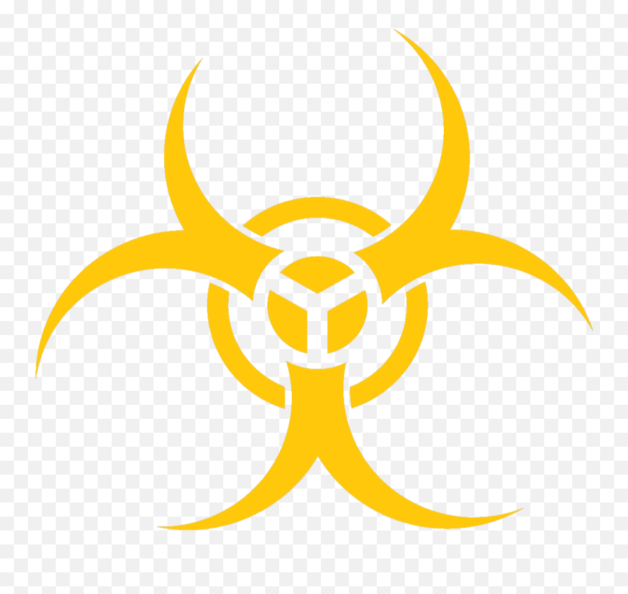 Hazard - Biohazard Symbols Black Background Yellow Png,Hazard Logo