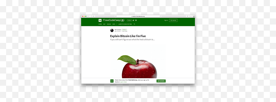 Explain Bitcoin Like Iu0027m Five - Blockchain Curated Red Apple Png,Freecodecamp Logo