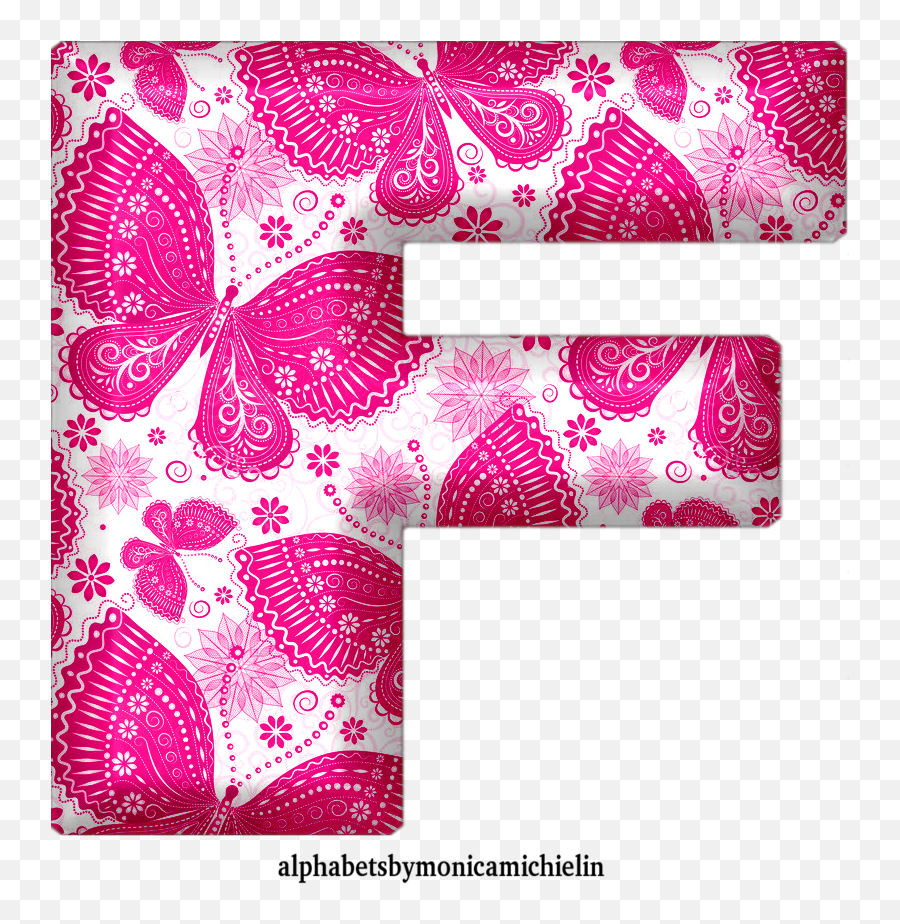 Monica Michielin Alphabets Pink Butterflies Alphabet Png - Girly,Butterfly Icon Image Girly