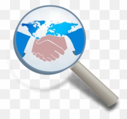 Magnifying Glass And Handshake - Diplomacy Clipart Full Loupe png