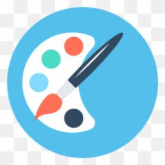 Download Hd Paint Palette - Icon Circular Png Art Blue