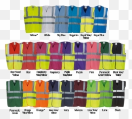 Hi Viz And Safety - Coloured Vis Vests png