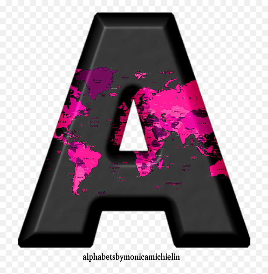 Monica Michielin Alphabets Pink Countries World Map - Language Png,Letter K Icon