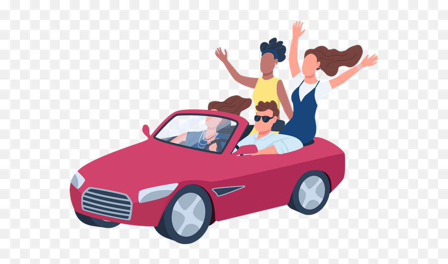 Red Convertible Car Illustrations Images U0026 Vectors - Royalty Car With People Animated Png,Person Icon Free Vector