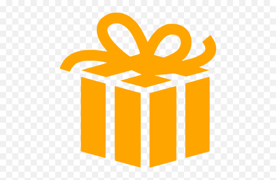 Orange Gift 3 Icon - Free Orange Party Icons Black Gift Icon Png,Gifts Icon Png