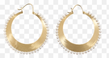 Akoya Pearl Hoop Earrings - Solid png