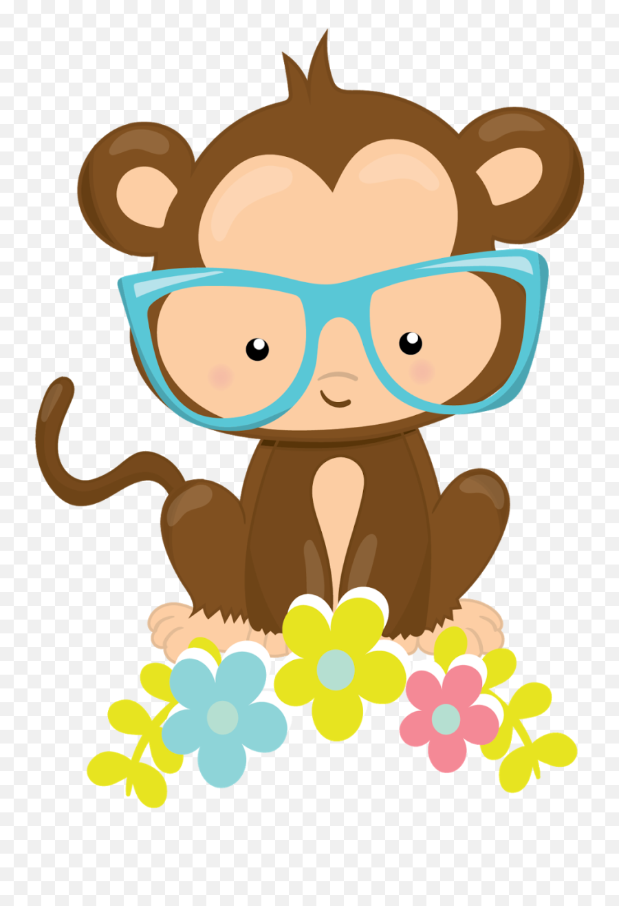 Kawaii Cute Monkey - Cute Monkey With Glasses Clipart Png,Cute Monkey Png