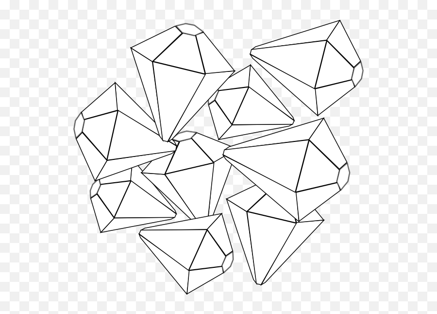Black And White Gems Clip Art - 111672 Png Triangle,Gems Png