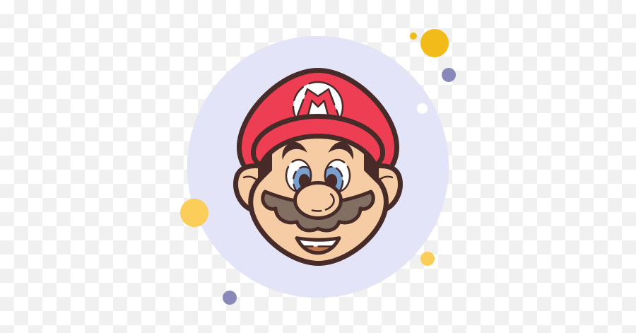 Super Mario Icon In Circle Bubbles Style Png Bros