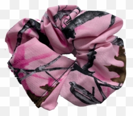 Pink Camo Cotton Hair Scrunchie - Scarf Png,Scrunchie Png
