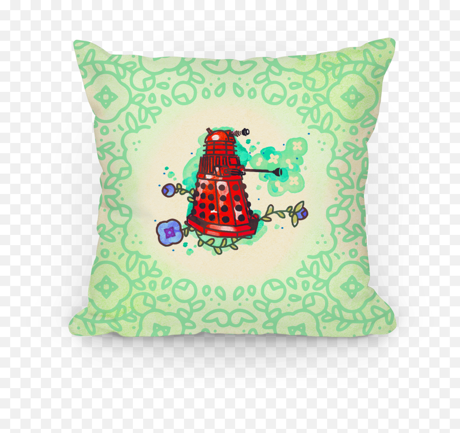 Watercolor Doctor Who Icon Dalek Pillow Throw Lookhuman - Cushion Png,Dalek Png