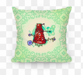 Watercolor Doctor Who Icon Dalek Pillow Throw Lookhuman - Cushion Png,Dalek Png