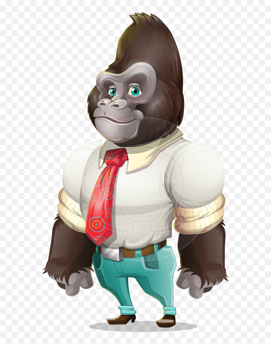 Gorilla Cartoon Vector Character - Business Gorilla Cartoon Vector Cartoon Gorilla Hd Png,Gorilla Cartoon Png